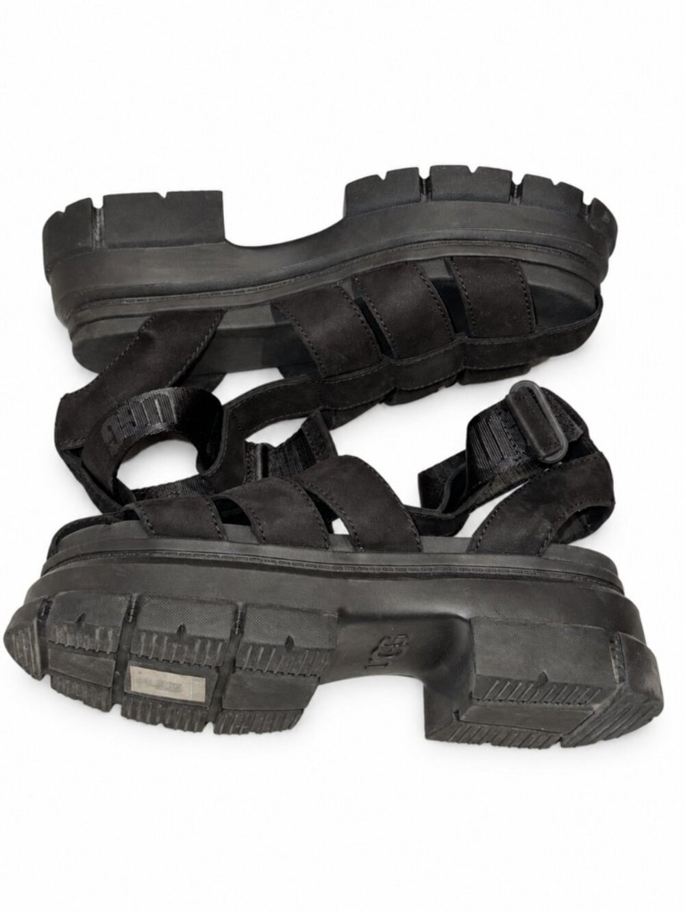 UGG Black Platform Strappy Sandals Size 6.5